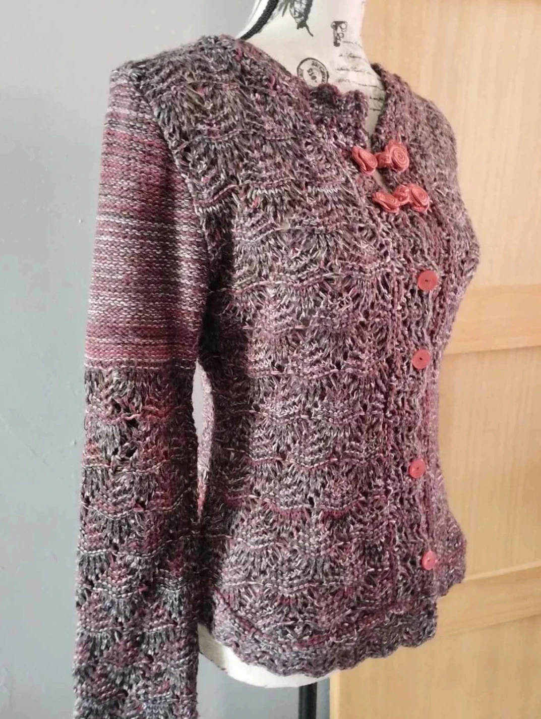 Cardigan, tom violeta, botões originais, T40 – photo 3